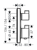 Hansgrohe Ecostat Square falsík alatti termosztátos csaptelep 2 fogyasztóhoz 15714000