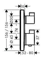 Hansgrohe Ecostat Square szálcsiszolt bronz falsík alatti termosztát 2 fogyasztóhoz 15714140
