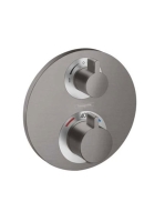 Hansgrohe Ecostat S termosztátos zuhanycsaptelep 2 fogyasztóhoz szálcsiszolt fekete króm 15758340