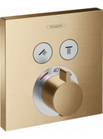 Hansgrohe ShowerSelect 2 fogyasztós szálcsiszolt bronz termosztát falsík alatti szereléshez 15763140