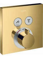 Hansgrohe ShowerSelect 2 fogyasztós polírozott arany hatású termosztát falsík alatti szereléshez 15763990
