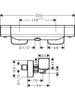 Hansgrohe Ecostat E Termosztátos zuhanycsaptelep falsíkon kívüli 15773000