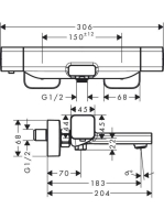 Hansgrohe Ecostat E Termosztátos kádcsaptelep falsíkon kívüli szereléshez 15774000