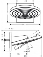 Hansgrohe Pulsify S fejzuhany 260, 2 jet EcoSmart, fali csatlakozóval, matt fekete 24151670