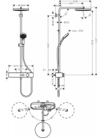 Hansgrohe Pulsify S Zuhanyrendszer 260, 1 jet és ShowerTablet Select 400 króm 24220000