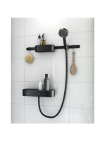 Hansgrohe WallStoris Szett termosztátos zuahnycsaptelep 3 funkciós kézizuhany EcoSmart, matt fekete 24250670