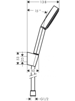 Hansgrohe Pulsify S zuhanytartó szett 105, 1 jet, 125 cm zuhanytömlő, króm 24301000