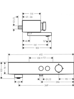 Hansgrohe ShowerTablet Select Kádtermosztát 400, falsíkon kívüli szereléshez, króm 24340000