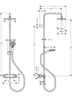 Hansgrohe Vernis Shape 230 zuhanyrendszer termosztátos csapteleppel EcoSmart, króm 26097000