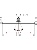 Hansgrohe Croma fejzuhany 280 1jet EcoSmart, króm 26221000