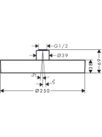 Hansgrohe Rainfinity 250 1jet fejzuhany mennyezeti csatlakozással, szálcsiszolt bronz 26228140
