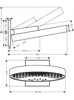 Hansgrohe Rainfinity 360 3jet, matt fehér fejzuhany fali csatlakozással 26234700