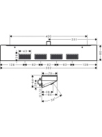 Hansgrohe Rainfinity 1jet Vállzuhany 500 üveg zuhanypolccal, matt fehér / grafit 26243700