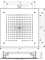 Hansgrohe Raindance E 400 x400 mm 1jet króm fejzuhany 26252000