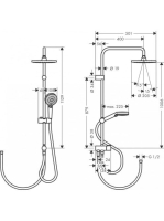 Hansgrohe Vernis Blend Zuhanyrendszer 200, 1 jet, Reno króm 26272000