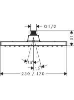 Hansgrohe Vernis Shape Fejzuhany 230, 1 jet króm 26281000