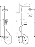 Hansgrohe Vernis Shape Zuhanyrendszer 230, 1 jet, kád termosztáttal króm 26284000