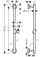 Hansgrohe Unica króm zuhanyrúd Comfort 90cm 26402000