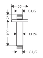 Hansgrohe Vernis Shape Mennyezeti csatlakozó 10 cm króm 26406000