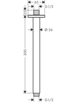Hansgrohe Vernis Shape Mennyezeti csatlakozó 30 cm matt fekete 26407670