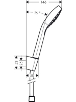 Hansgrohe Croma Select E zuhanytartó szett 1jet 125 cm-es zuhanytömlővel króm/fehér 26424400
