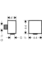 Hansgrohe Fixfit csőcsatlakozás króm Square visszafolyásgátlóval 26455000