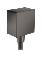 Hansgrohe FixFit csőcsatlakozás szálcsiszolt fekete/króm Square visszafolyásgátlóval 26455340