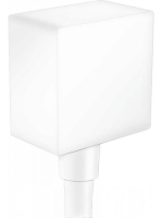 Hansgrohe FixFit csőcsatlakozás matt fehér Square visszafolyásgátlóval 26455700