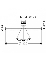 Hansgrohe Croma fejzuhany 220 1jet EcoSmart, króm 26465000