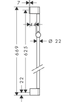 Hansgrohe Unica'Croma zuhanyrúd 0,65 m 26505000