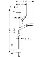 Hansgrohe Crometta zuhanyszett Vario 65 cm-es zuhanyrúddal, króm/fehér 26532400
