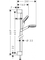 Hansgrohe Crometta zuhanyszett 1jet 65 cm-es zuhanyrúddal, EcoSmart, fehér/króm 26535400