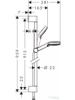 Hansgrohe Crometta zuhanyszett Vario 90 cm-es zuhanyrúddal, króm/fehér 26536400
