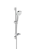 Hansgrohe Croma Select E zuhanyszett 65 cm-es zuhanyrúddal+szappantartóval, króm/fehér 26586400
