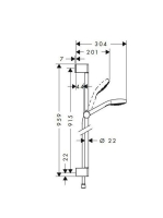 Hansgrohe Croma Select E zuhanyszett Multi 90 cm-es zuhanyrúddal, EcoSmart, króm/fehér 26591400