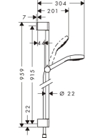 Hansgrohe Croma Select E zuhanyszett Vario 90 cm-es zuhanyrúddal, EcoSmart, króm/fehér 26593400