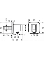 Hansgrohe FixFit Q zuhanytartó fali csatlakozóval, króm 26887000