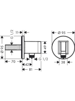 Hansgrohe FixFit Porter S zuhanytartó fali csatlakozóval, króm 26888000