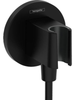 Hansgrohe FixFit Porter S zuhanytartó fali csatlakozóval, matt fekete 26888670