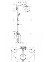 Hansgrohe Croma zuhanyrendszer 220 1jet egykaros csapteleppel, króm 27222000