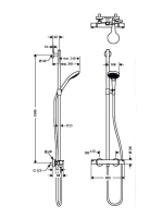 Hansgrohe Croma Select SemiPipe Multi termosztáttal, króm/fehér 27247400