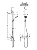 Hansgrohe Croma Select E Multi SemiPipe termosztáttal, króm/fehér 27248400