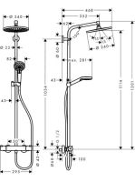 Hansgrohe Crometta S termosztátos zuhanyrendszer 240, 1jet, EcoSmart, króm 27268000