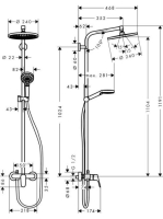 Hansgrohe Crometta S zuhanyrendszer 240 1jet egykaros csapteleppel, króm 27269000
