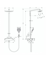 Hansgrohe Raindance Select E zuhanyrendszer 300, 2jet, EcoSmart, króm 27282000