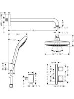 Hansgrohe Croma Select E falsík alatti zuhanyrendszer Ecostat E termosztáttal, króm 27294000