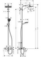 Hansgrohe Crometta E zuhanyrendszer 240 1jet, termosztáttal és kádtöltővel, króm 27298000
