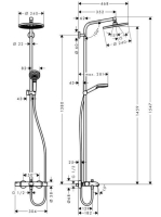 Hansgrohe Crometta S zuhanyrendszer 240, 1jet, kádtermosztáttal, króm 27320000