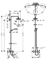 Hansgrohe Croma Select S 180 2jet fehér/króm zuhanyrendszer 27351400