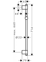 Hansgrohe Unica Varia zuhanyrúd 720 mm króm 27355000